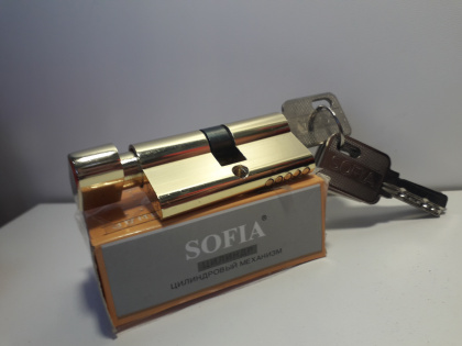 картинка Серцевина Тріон 90мм 45-45 (сатин) ключ від магазина Домобуд
